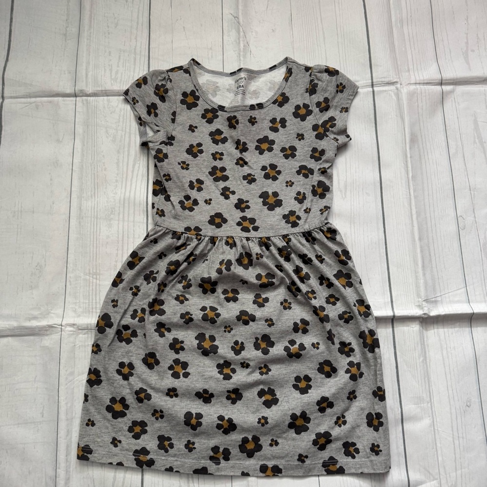 Carter’s Girls’ Size 8 Gray Flower Dress